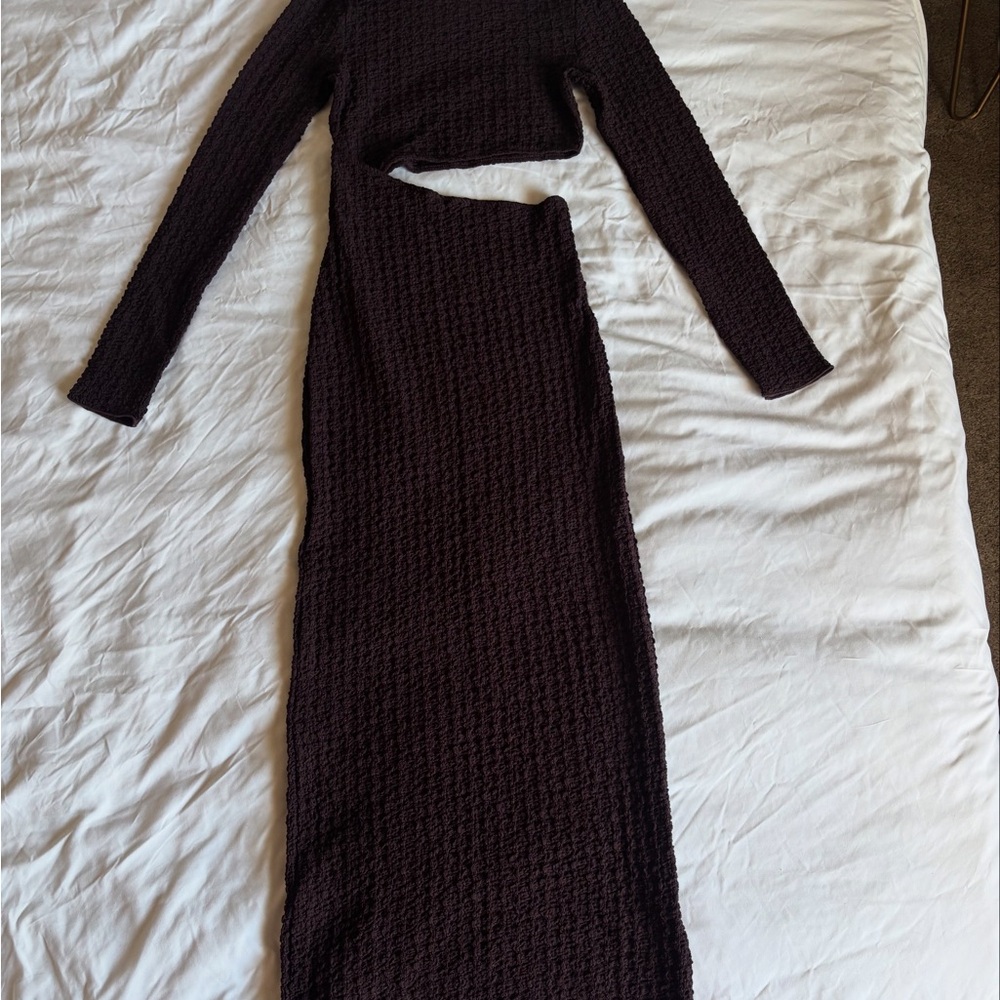 Chic Black Knit Long Sleeve Dress